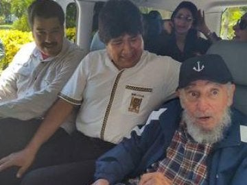 Castro con Morales y Maduro