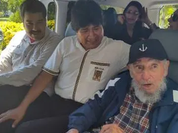 Castro con Morales y Maduro Castro con Morales y Maduro