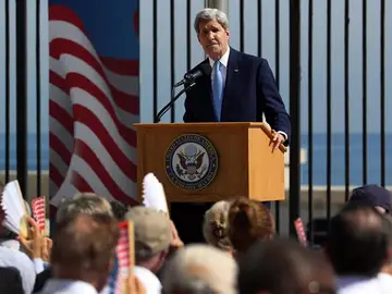 John Kerry en la ceremonia de reapertura de la embajada en la Habana John Kerry en la ceremonia de reapertura de la embajada en la Habana
