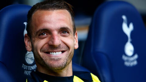 Roberto Soldado, en el banquillo del Tottenham
