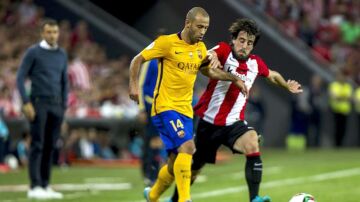  El defensa argentino del F. C. Barcelona, Javier Mascherano