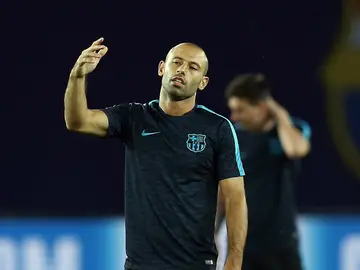 Mascherano, en un entrenamiento Mascherano, en un entrenamiento