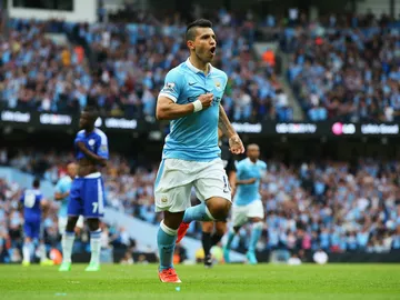 El Kun Agüero tras marcar al Chelsea El Kun Agüero tras marcar al Chelsea