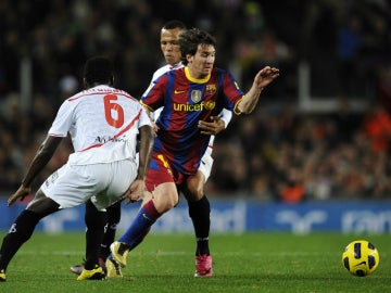 Messi, contra el Sevilla en 2011