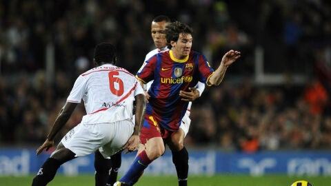 Messi, contra el Sevilla en 2011