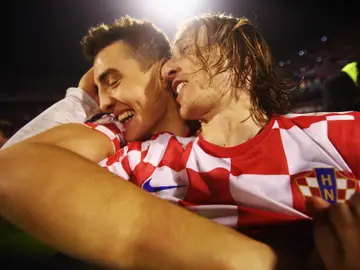 Kovacic y Modric en un partido de Croacia Kovacic y Modric en un partido de Croacia