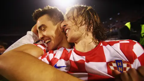 Kovacic y Modric en un partido de Croacia Kovacic y Modric en un partido de Croacia