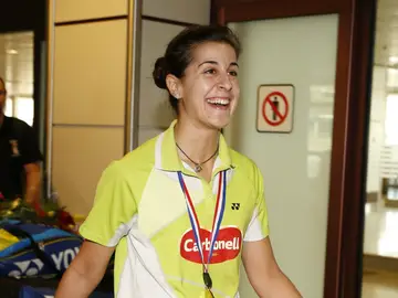 Carolina Marín, llegando al aeropuerto Carolina Marín, llegando al aeropuerto