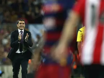 Valverde, durante la vuelta de la Supercopa de España Valverde, durante la vuelta de la Supercopa de España