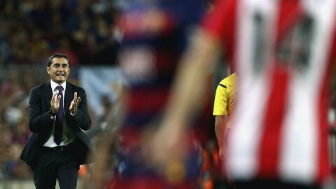 Valverde, durante la vuelta de la Supercopa de Espa&ntilde;a