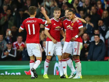 Depay celebra su gol ante el Brujas Depay celebra su gol ante el Brujas