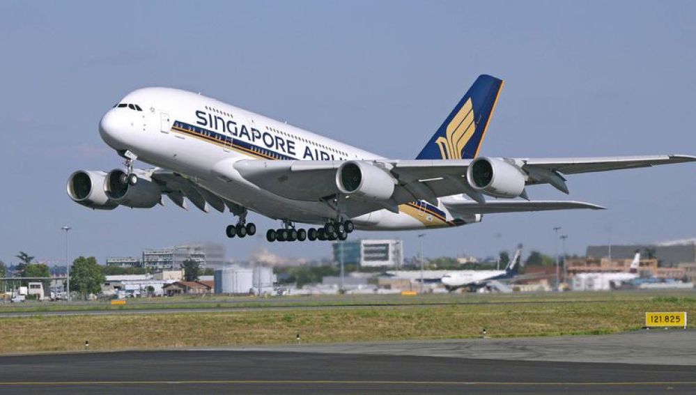 Avión de la compañía aérea Singapore Airlines