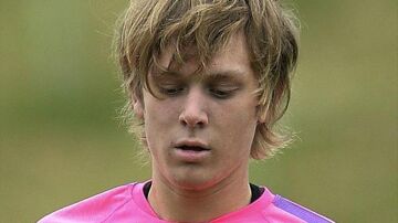 Halilovic, en un entrenamiento con el Barcelona