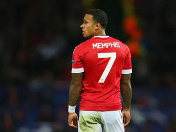 Memphis Depay, durante el partido contra el Brujas Memphis Depay, durante el partido contra el Brujas