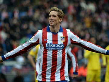 Fernando Torres celebra un gol con el Atlético de Madrid