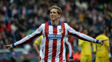 Fernando Torres celebra un gol con el Atlético de Madrid