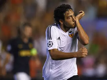 Parejo celebra su gol contra el Mónaco Parejo celebra su gol contra el Mónaco