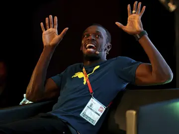 Usain Bolt, durante la rueda de prensa Usain Bolt, durante la rueda de prensa
