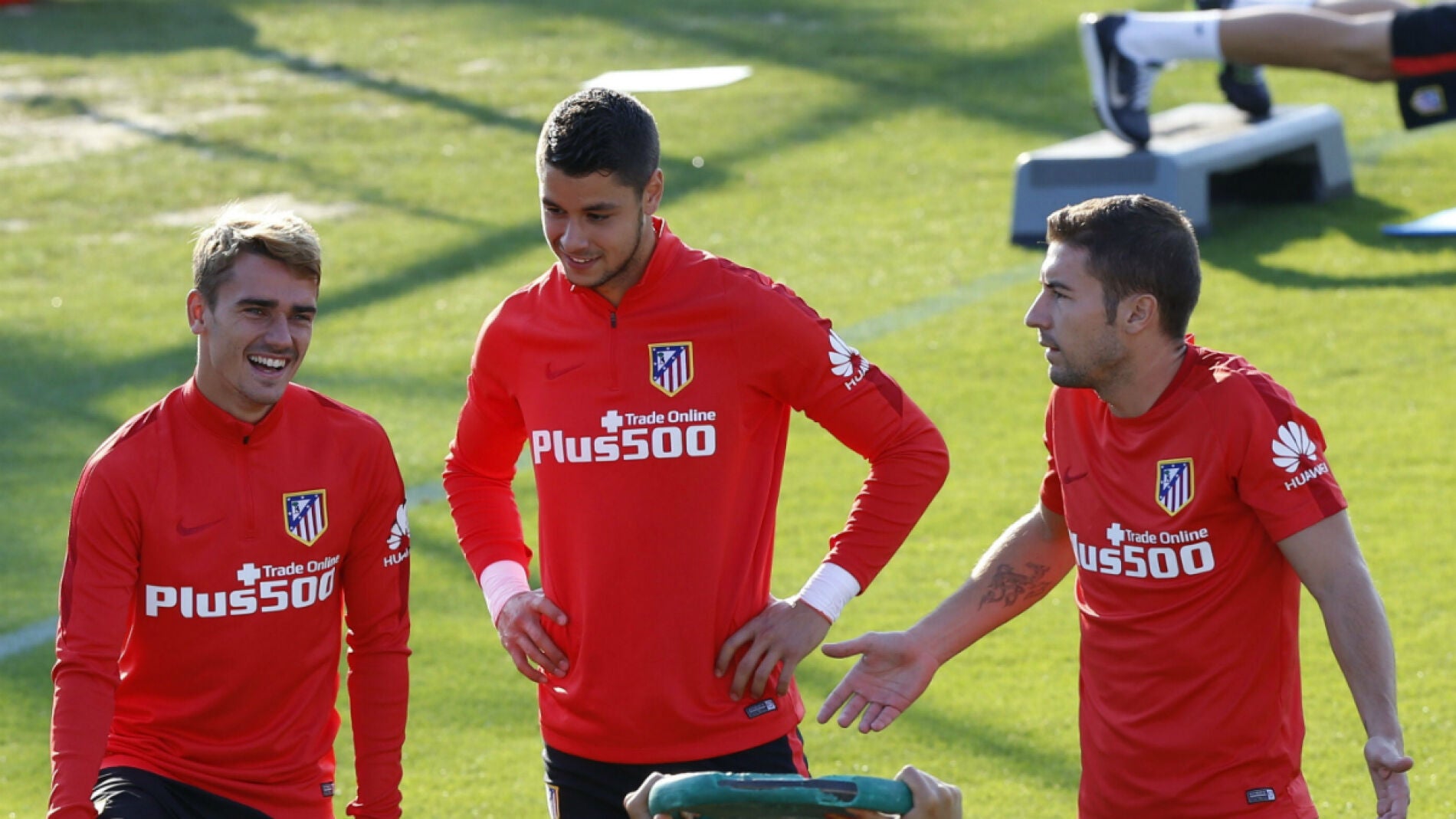 Los jugadores del Atl&eacute;tico de Madrid, entrenando