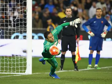Keylor Navas interviene en una ocasión de gol Keylor Navas interviene en una ocasión de gol