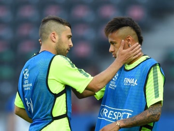 Jordi Alba y Neymar regresan al trabajo con sus compañeros