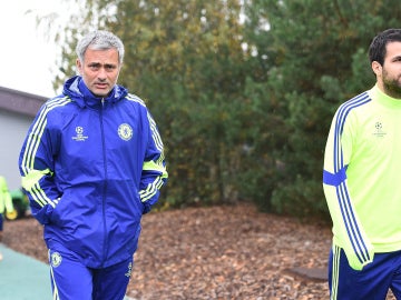 José Mourinho y Cesc Fàbregas