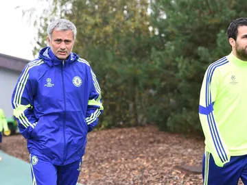 José Mourinho y Cesc Fàbregas José Mourinho y Cesc Fàbregas