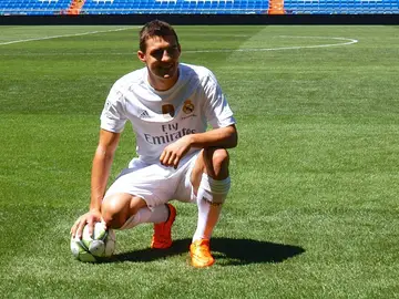 Kovacic, durante su presentación con el Real Madrid Kovacic, durante su presentación con el Real Madrid