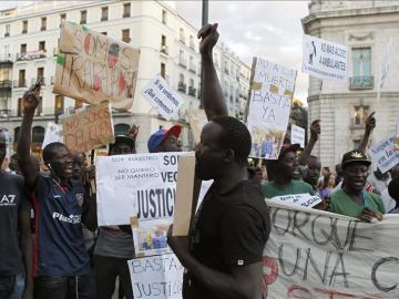 Protesta de los senegaleses de Salou