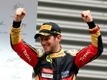 Grosjean, en el podio de Bélgica Grosjean, en el podio de Bélgica