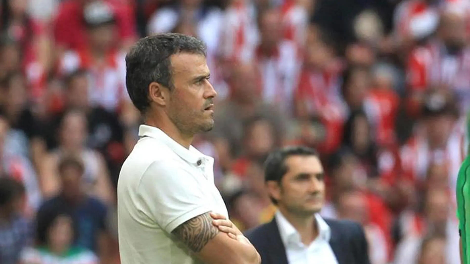 El entrenador del Barcelona Luis Enrique Martínez en el partido ante el Athletic Club El entrenador del Barcelona Luis Enrique Martínez en el partido ante el Athletic Club