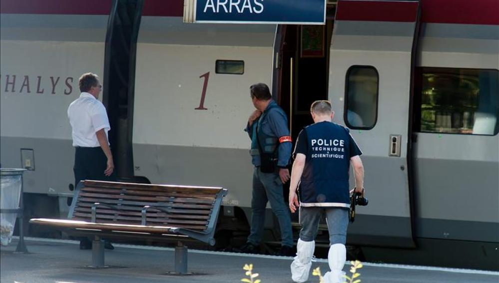 Control policial en los trenes de Francia
