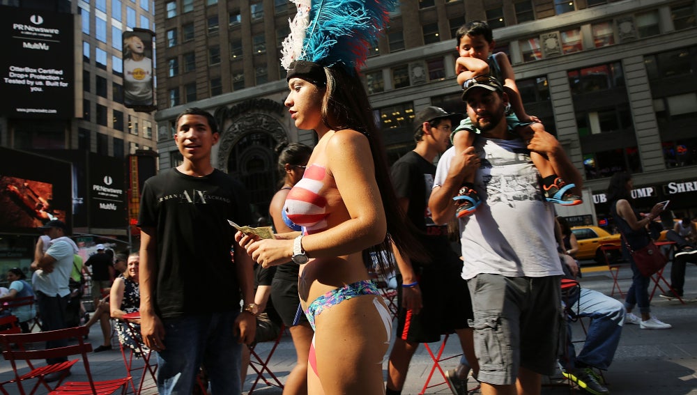 Las mujeres en Times Square