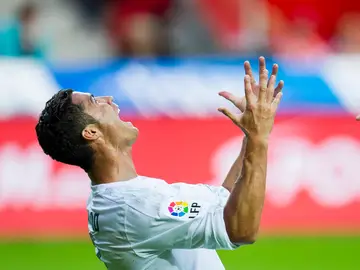 El delantero portugués del Real Madrid Cristiano Ronaldo reclama penalti El delantero portugués del Real Madrid Cristiano Ronaldo reclama penalti