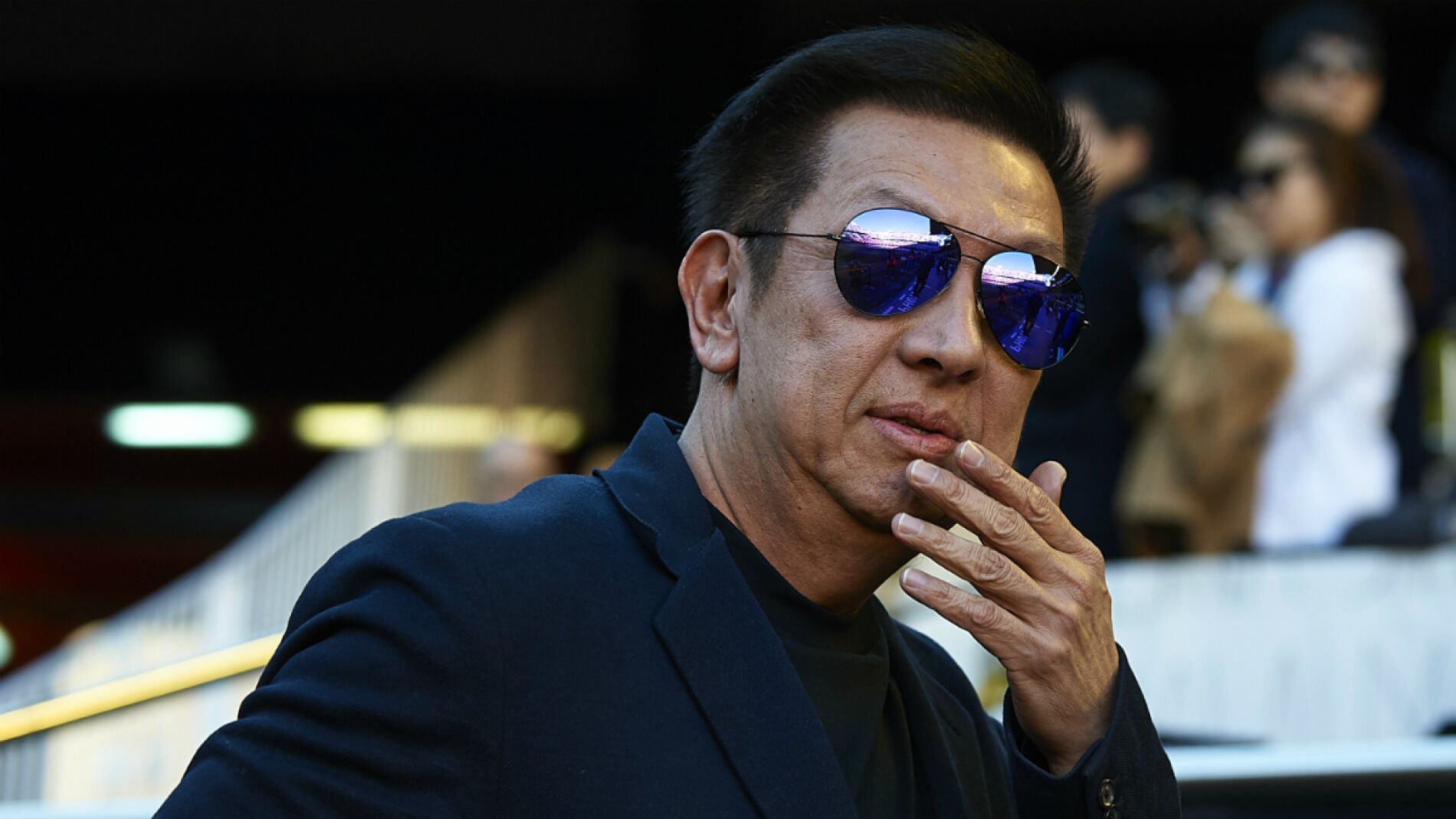 Peter Lim, en el palco de Mestalla