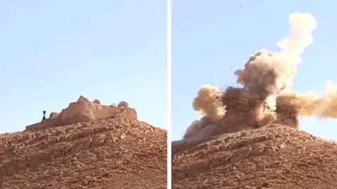 Detonación de parte del templo de Baal en Palmira Detonación de parte del templo de Baal en Palmira