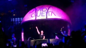 David Guetta, durante uno de sus conciertos en Ibiza