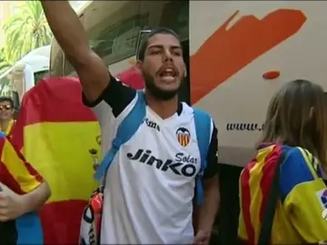 La afición del Valencia, en Mónaco La afición del Valencia, en Mónaco