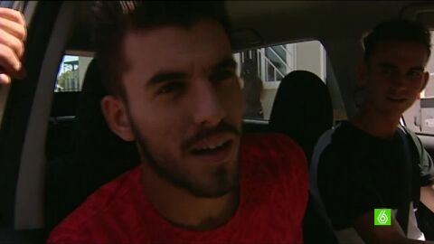 Dani Ceballos, en su coche