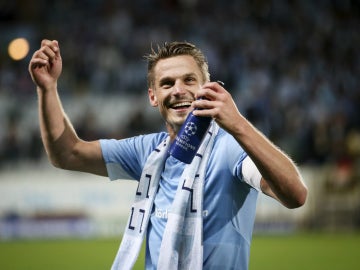 Markus Rosenberg, del Malmö, celebra la victoria de su equipo