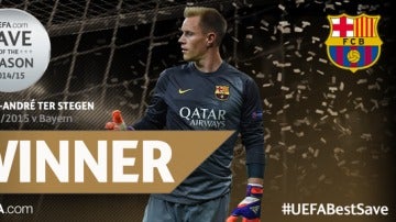 Ter Stegen, ganador de la mejor parada del año en Europa