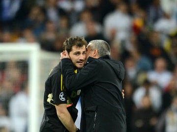 Iker Casillas y José Mourinho, durante su etapa en el Real Madrid