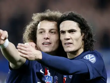 David Luiz y Cavani, durante un encuentro con el PSG David Luiz y Cavani, durante un encuentro con el PSG