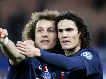 David Luiz y Cavani, durante un encuentro con el PSG David Luiz y Cavani, durante un encuentro con el PSG