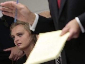 Michelle Carter en un momento de su juicio