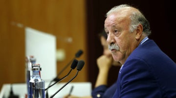 Vicente del Bosque, durante la rueda de prensa