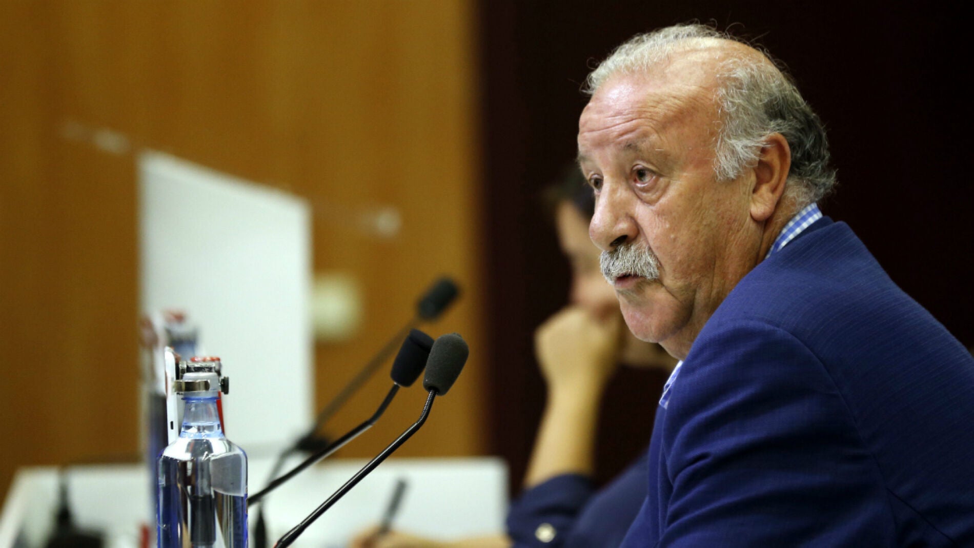 Vicente del Bosque, durante la rueda de prensa