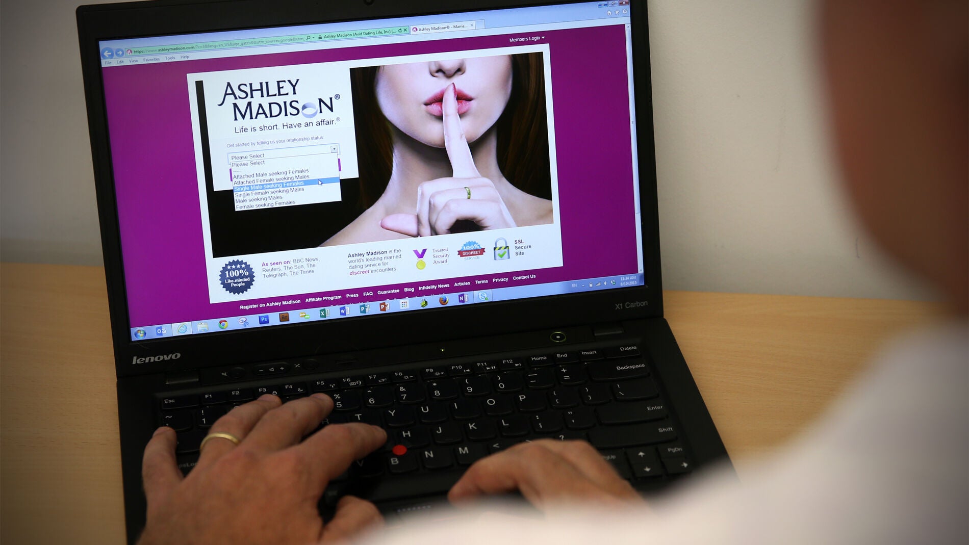 P&aacute;gina web de Ashley Madison