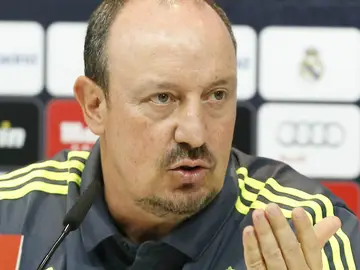 Rafa Benítez, durante la rueda de prensa Rafa Benítez, durante la rueda de prensa
