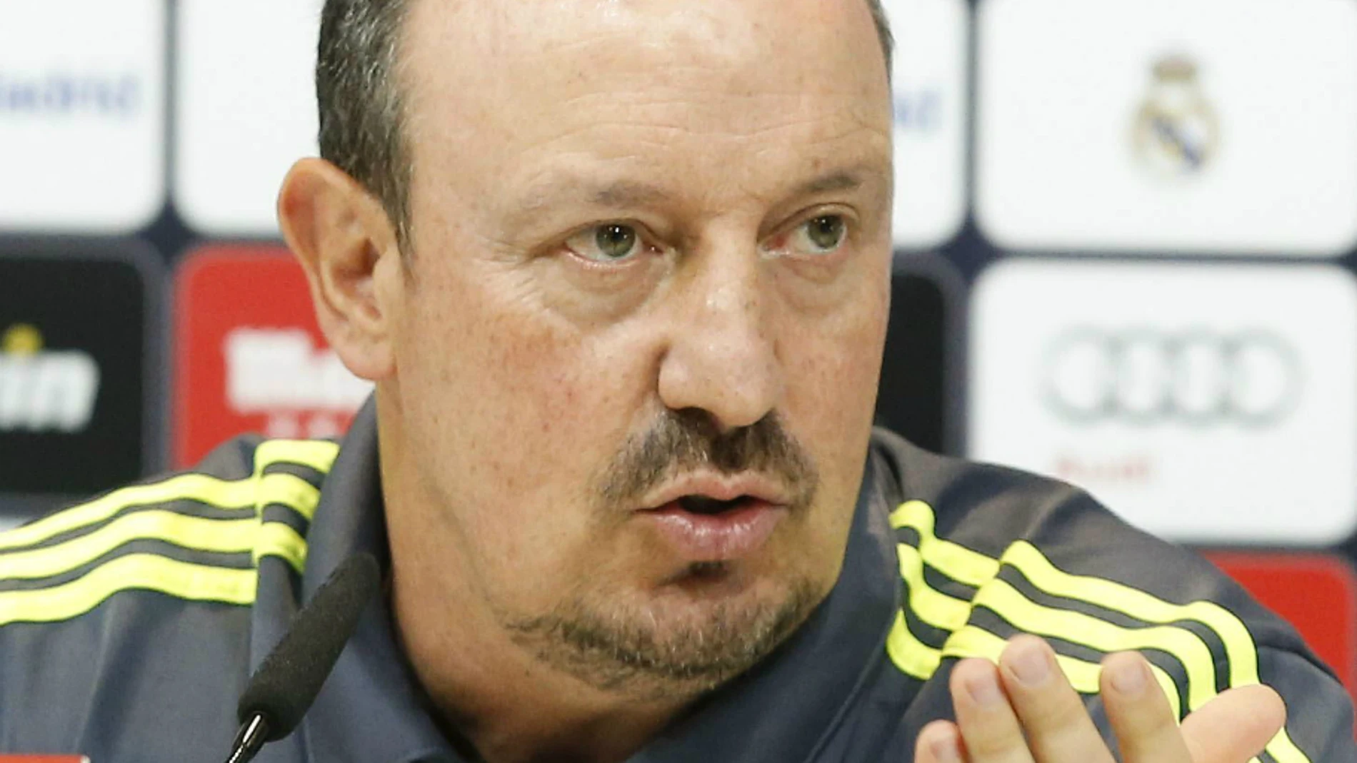 Rafa Benítez, durante la rueda de prensa Rafa Benítez, durante la rueda de prensa